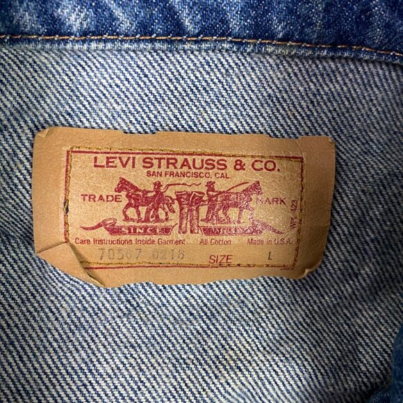 Vintage 80s Levi's Denim Vest Men's Large Blue Jean 70507 0218 Made in the USA - Picture 6 of 13